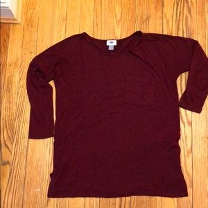 Maroon tunic length tee